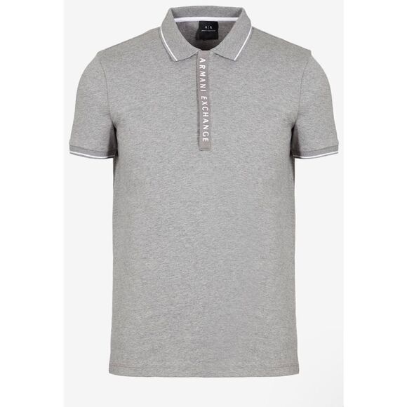 Men's Tipped Logo Placket Polo Shirt - grey - XXL - Picture 1 of 3
